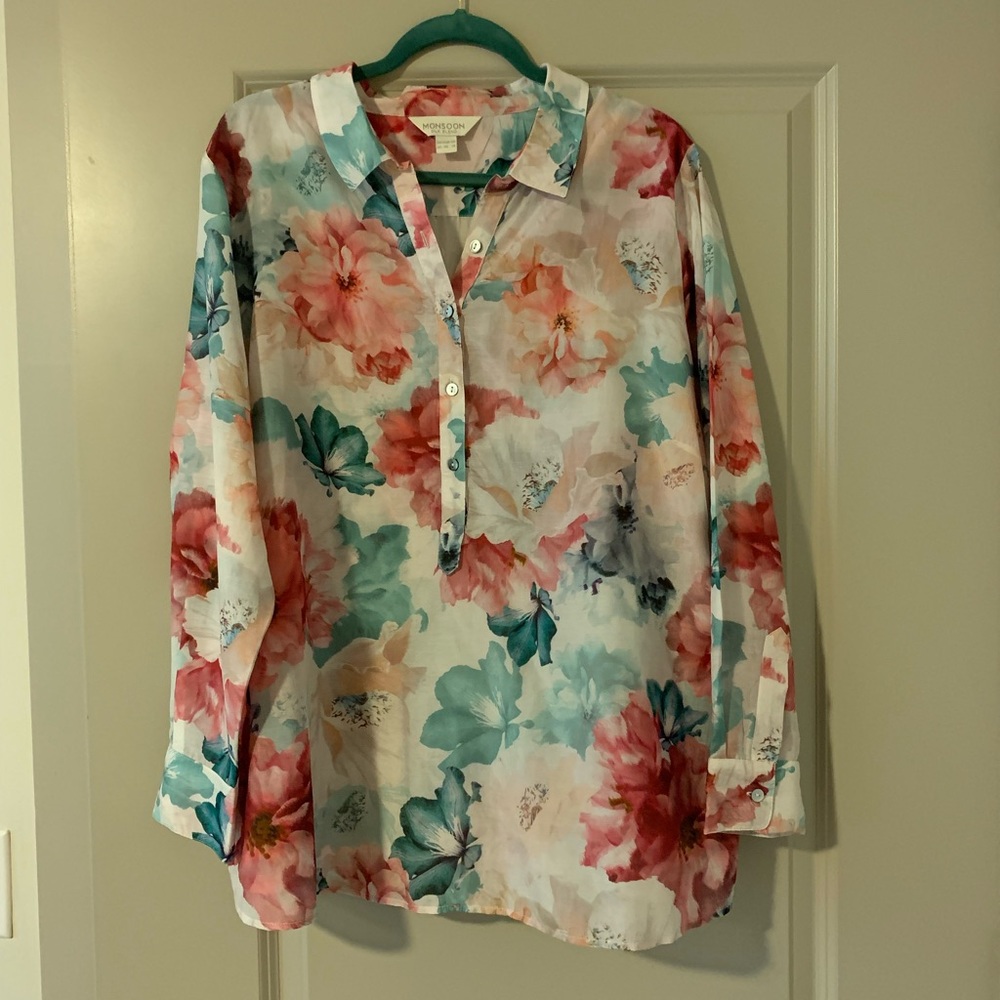 Gorgeous silk blend print shirt from Monsoon UK.